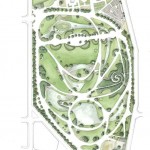Illustrations jardins nantais - Jardin des plantes - plan aquarelle